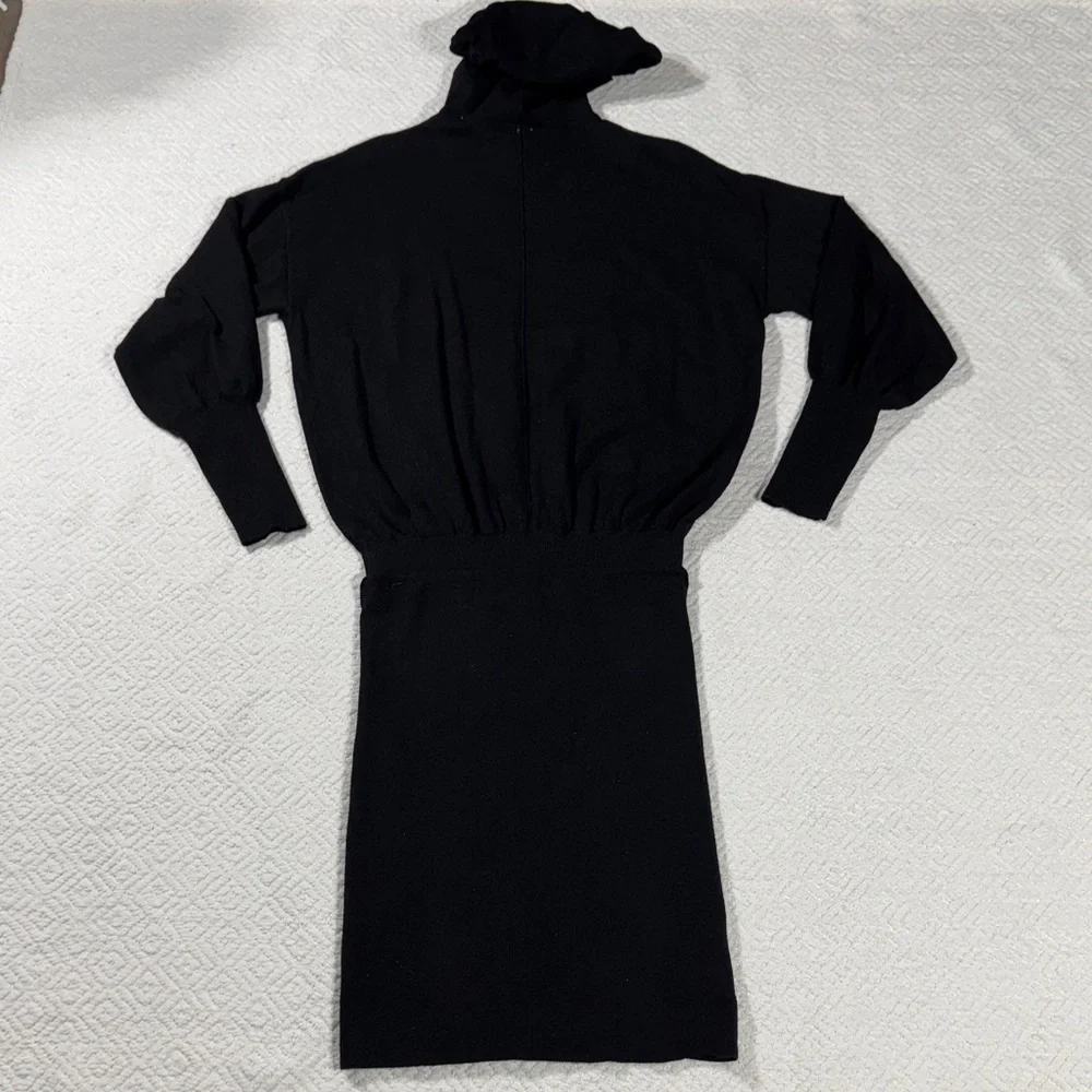 Evereve Black Hooded Sweater Dress Sz XS